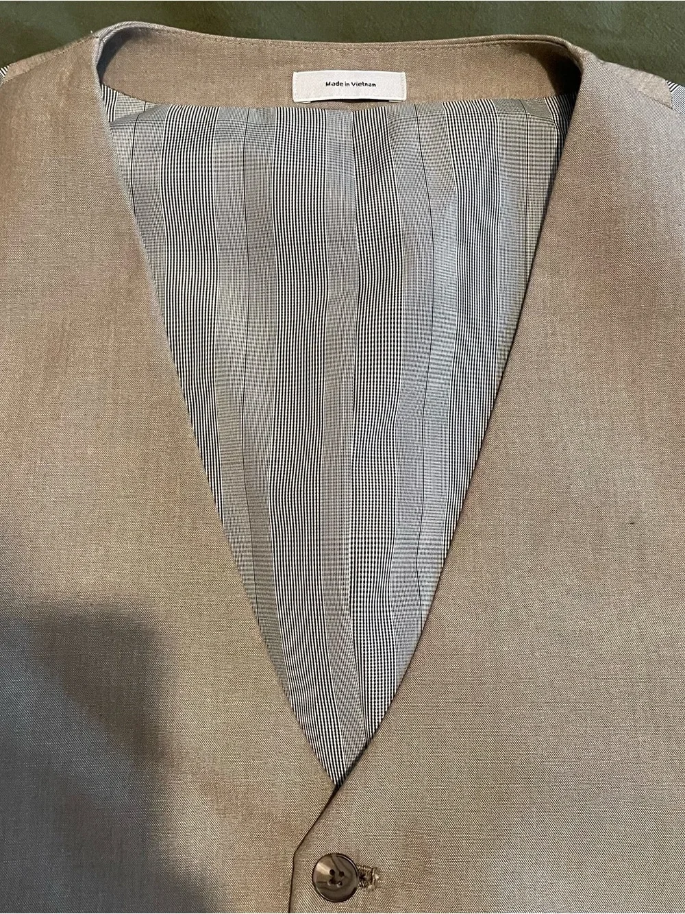 jf j.ferrar Men's Light Beige Dress Vest - Five-Button Waistcoat